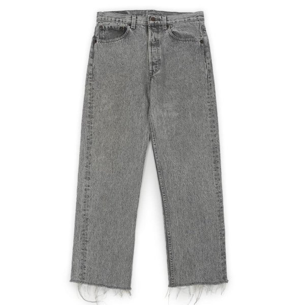 画像1: 90's Levi's 501-0602 ケミカルウォッシュ 先染めブラックデニムパンツ "MADE IN USA" (1)