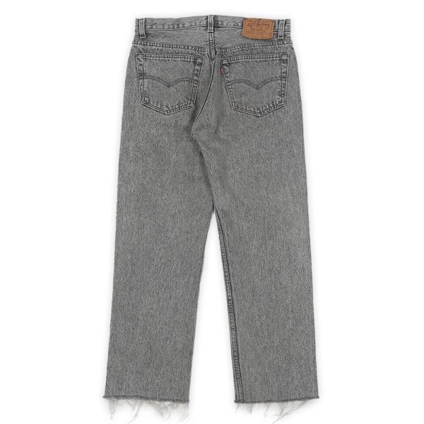 画像2: 90's Levi's 501-0602 ケミカルウォッシュ 先染めブラックデニムパンツ "MADE IN USA" (2)
