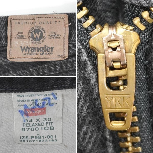 画像3: 00's Wrangler 97601CB ブラックデニムパンツ "W34 L30" (3)