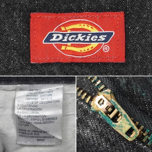 画像3: 00's Dickies 先染めブラックデニムパンツ (3)