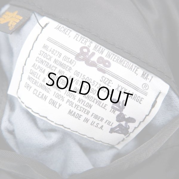 画像3: 90's ALPHA MA-1 フライトジャケット "BLACK / XXX-LARGE" (3)