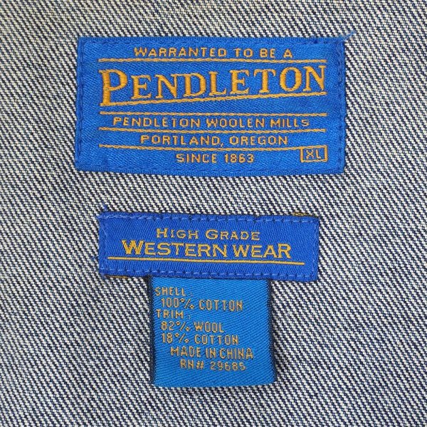 画像3: 00's PENDLETON デニムトラッカージャケット "HIGH GRADE WESTERN WEAR" (3)
