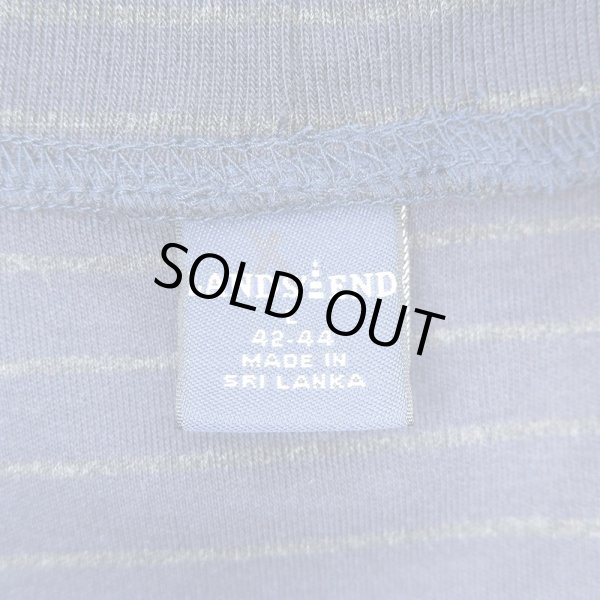 画像2: LANDS' END ボーダー柄 モックネックカットソー "DEADSTOCK" (2)