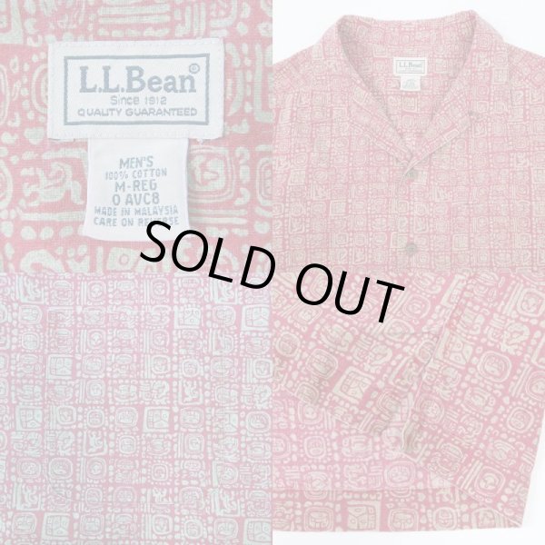 画像3: 00's L.L.Bean 総柄 オープンカラーシャツ “RED” (3)