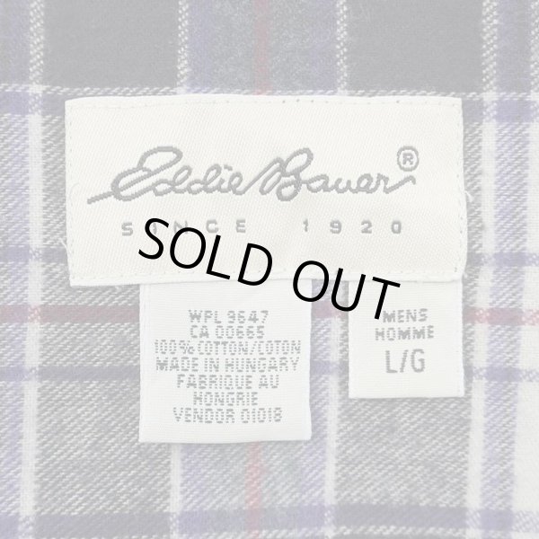 画像2: Late 90's Eddie Bauer フランネル ボタンダウンシャツ "BLACK Plaid" (2)