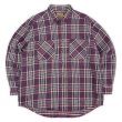 画像1: 90's ST JOHN'S BAY ヘビーネルシャツ "BURGUNDY Plaid" (1)