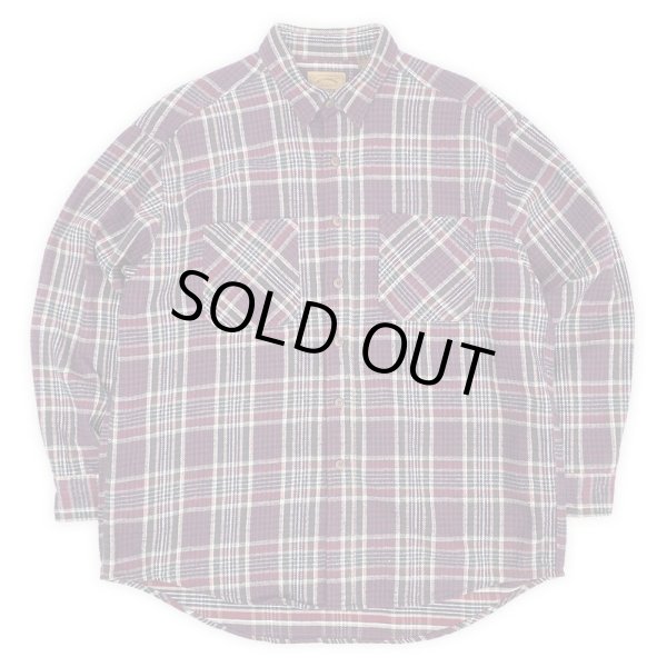 画像1: 90's ST JOHN'S BAY ヘビーネルシャツ "BURGUNDY Plaid" (1)