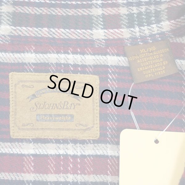 画像2: 90's ST JOHN'S BAY ヘビーネルシャツ "BURGUNDY Plaid" (2)