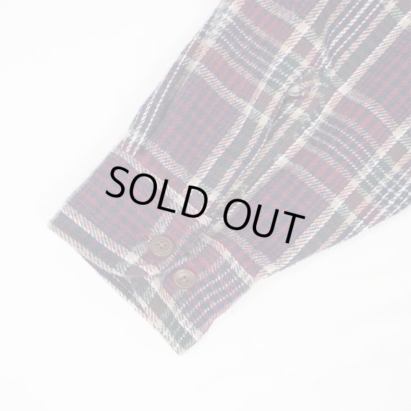 画像4: 90's ST JOHN'S BAY ヘビーネルシャツ "BURGUNDY Plaid" (4)