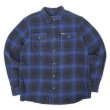 画像1: 00's ORVIS ヘビーネルシャツ "Black×Blue Ombre Plaid" (1)