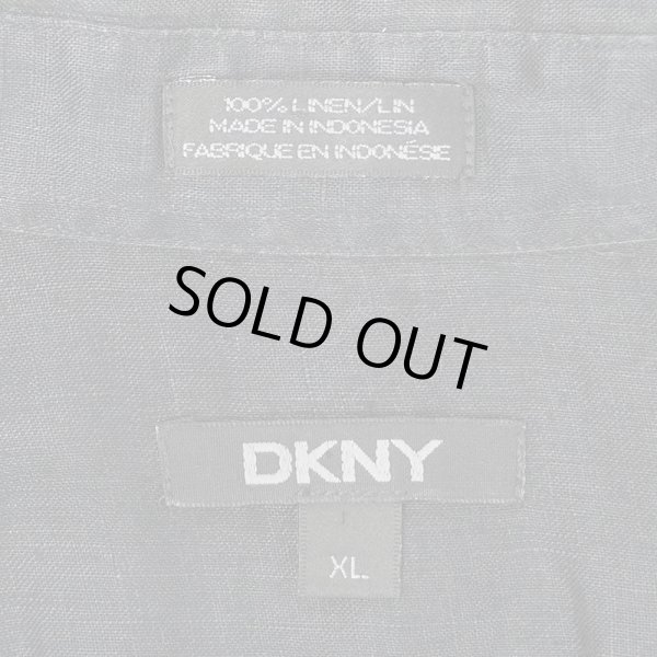 画像2: 00's DKNY S/S リネンシャツ “BLACK” (2)