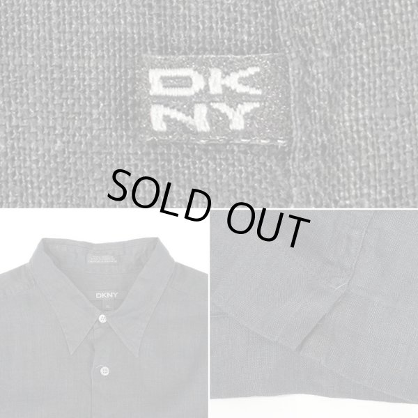 画像3: 00's DKNY S/S リネンシャツ “BLACK” (3)