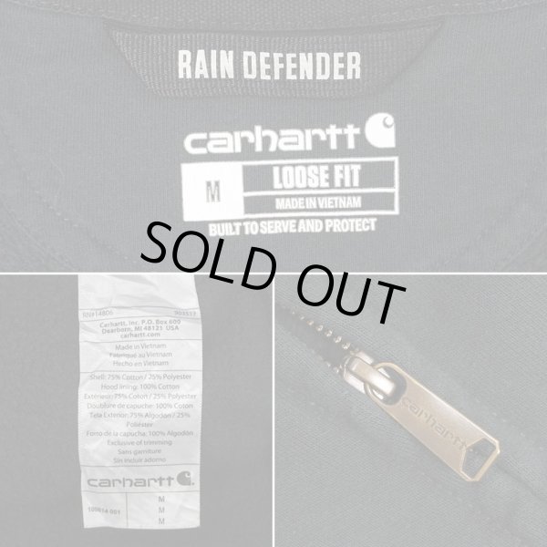 画像2: 00's Carhartt フルジップ スウェットパーカー "BLACK / RAIN DEFENDER" (2)