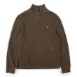 画像1: 00's Polo Ralph Lauren ハーフジップ コットンニット "BROWN" (1)