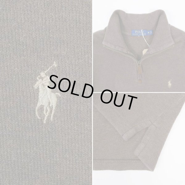 画像3: 00's Polo Ralph Lauren ハーフジップ コットンニット "BROWN" (3)