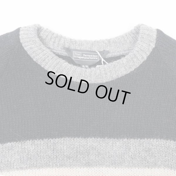 画像3: 90's Sears マルチボーダー柄 ウールニット (3)