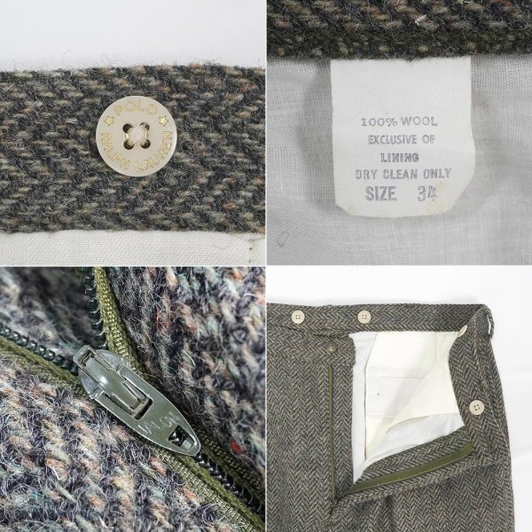 画像3: 80-90's Polo Ralph Lauren 2タック HBT ウールトラウザー "W34 L30相当" (3)