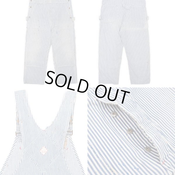 画像3: 50's PAY DAY ヒッコリーストライプ柄 ダブルニーオーバーオール (3)