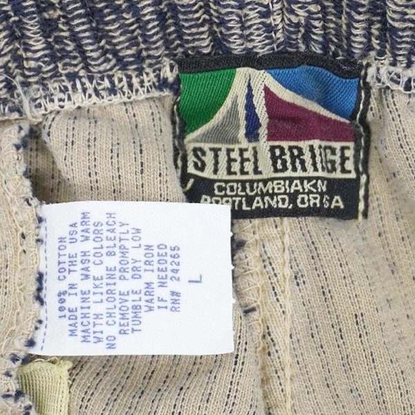 画像3: 90's STEEL BRIDGE ウーブンストライプ ショーツ "DARK NAVY / MADE IN USA / DEADSTOCK" (3)