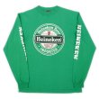 画像1: 90's Heineken ロゴプリント L/S Tシャツ "MADE IN USA" (1)