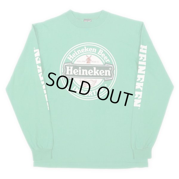 画像1: 90's Heineken ロゴプリント L/S Tシャツ "MADE IN USA" (1)