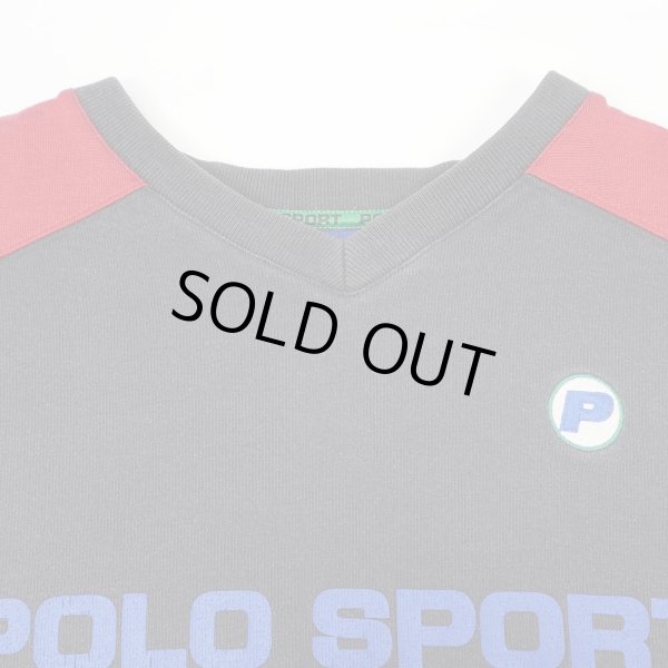 画像3: 90's POLO SPORT フットボールTシャツ “BLACK × RED” (3)