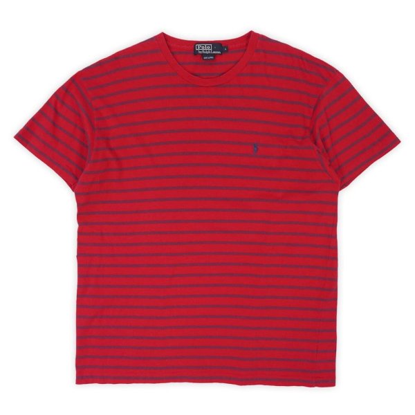 画像1: 90's Polo Ralph Lauren マルチボーダーTシャツ "RED×NAVY" (1)