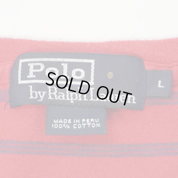 画像2: 90's Polo Ralph Lauren マルチボーダーTシャツ "RED×NAVY" (2)