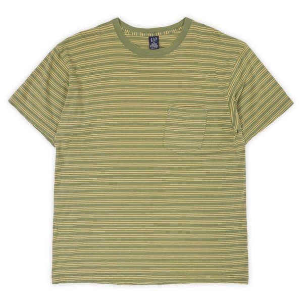画像1: 90-00's OLD GAP マルチボーダー ポケットTシャツ (1)