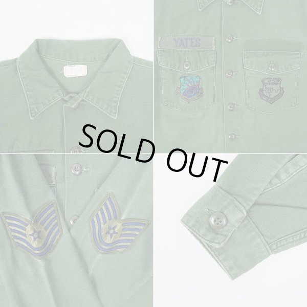 画像4: 70's US.Armed Forces コットンサテン ユーティリティーシャツ (4)