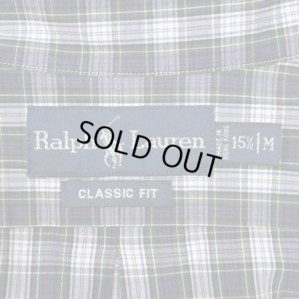 画像2: 90's Polo Ralph Lauren ボタンダウンシャツ "CLASSIC FIT / NAVY Plaid" (2)