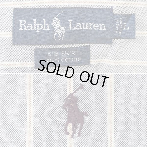 画像2: 90's Polo Ralph Lauren マルチストライプ柄 ボタンダウンシャツ "BIG SHIRT" (2)