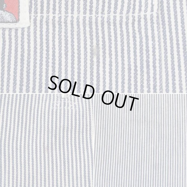 画像4: 80's BEN DAVIS S/S ハーフジップ ワークシャツ "ヒッコリーストライプ" (4)