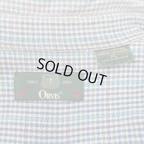 画像2: 90's ORVIS ハウンドトゥース柄 フランネル ボタンダウンシャツ (2)