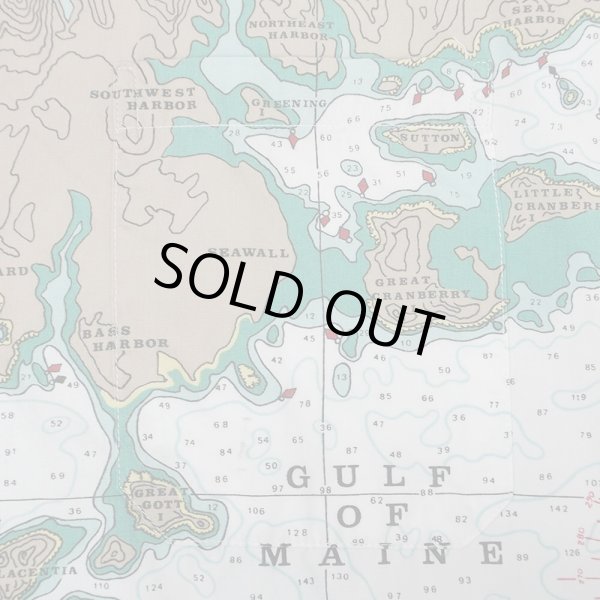 画像4: 80's L.L.Bean S/S マップ柄 オープンカラーシャツ "MADE IN USA / sizeL" (4)