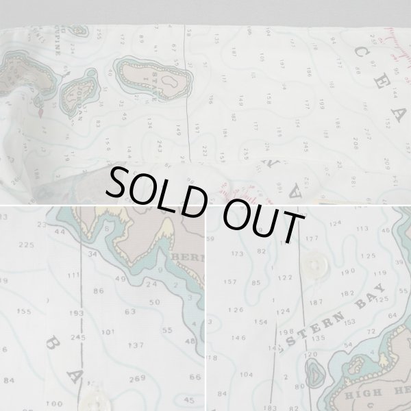 画像5: 80's L.L.Bean S/S マップ柄 オープンカラーシャツ "MADE IN USA / sizeL" (5)