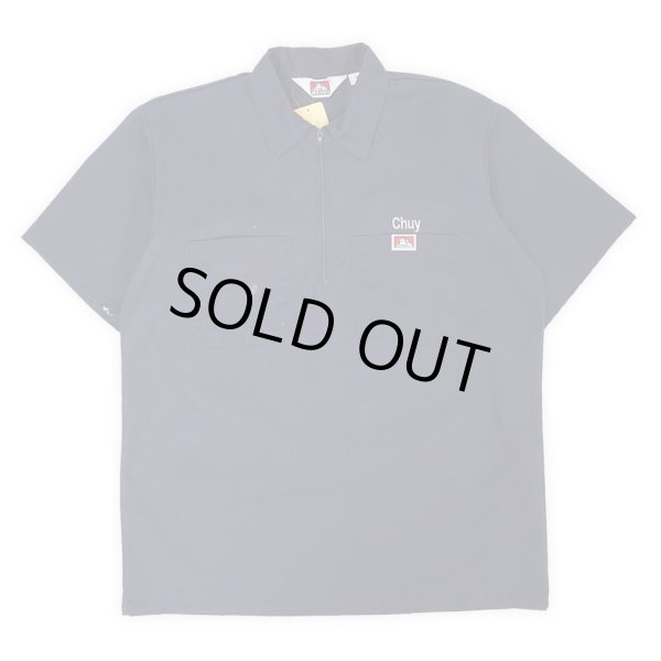 画像1: 00's BEN DAVIS S/S ハーフジップ ワークシャツ “NAVY” (1)