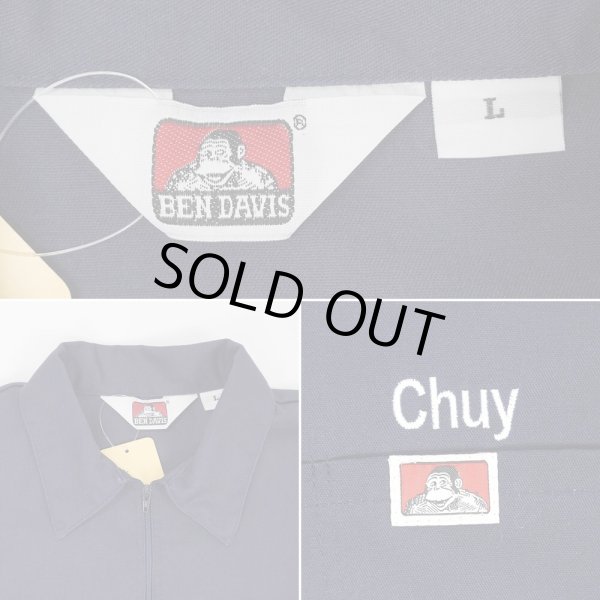 画像2: 00's BEN DAVIS S/S ハーフジップ ワークシャツ “NAVY” (2)