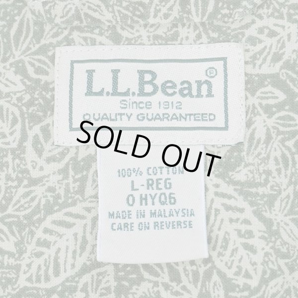 画像2: 00's L.L.Bean S/S 総柄 オープンカラーシャツ "OLIVE×BEIGH" (2)