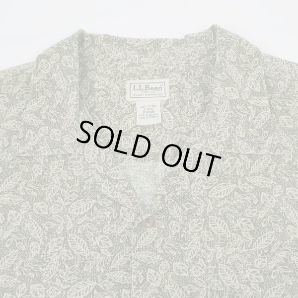 画像3: 00's L.L.Bean S/S 総柄 オープンカラーシャツ "OLIVE×BEIGH" (3)