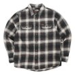 画像1: 00's ORVIS ヘビーネルシャツ "Black×Brown Ombre Plaid" (1)