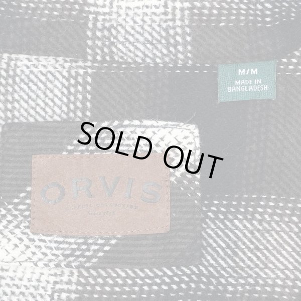 画像2: 00's ORVIS ヘビーネルシャツ "Black×Brown Ombre Plaid" (2)