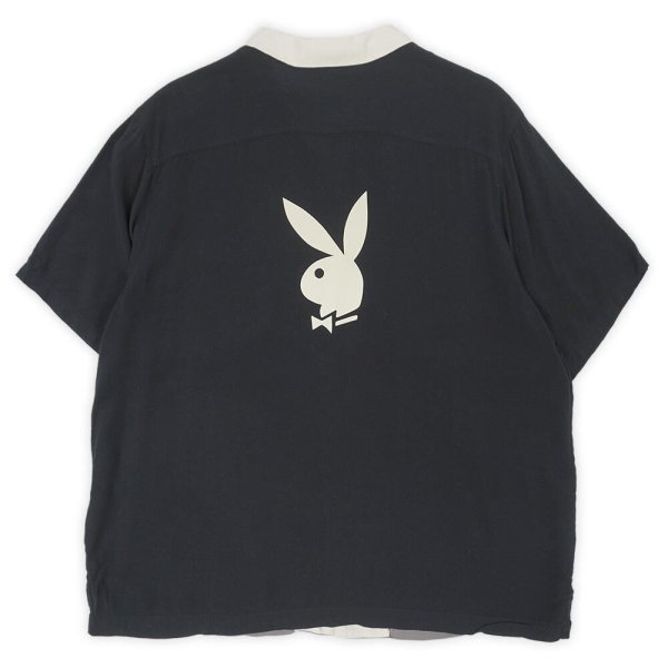 画像2: 00's PLAYBOY S/S オープンカラー レーヨンシャツ (2)