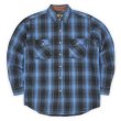 画像1: 00's Field & Stream ヘビーネルシャツ "Blue×Black Ombre Plaid" (1)
