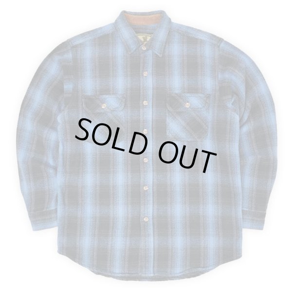 画像1: 00's Field & Stream ヘビーネルシャツ "Blue×Black Ombre Plaid" (1)
