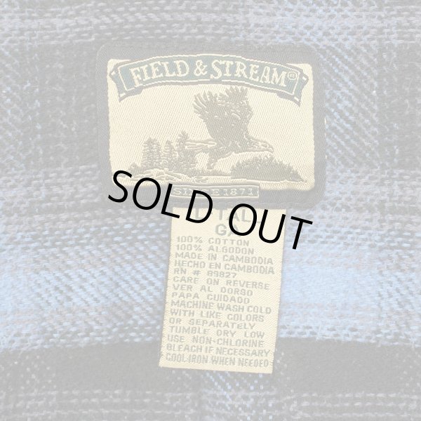 画像2: 00's Field & Stream ヘビーネルシャツ "Blue×Black Ombre Plaid" (2)
