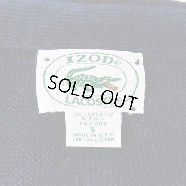 画像2: 80's IZOD LACOSTE アクリルカーディガン "NAVY / MADE IN USA" (2)
