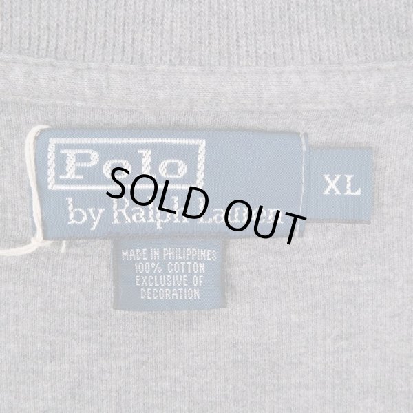画像2: 90's Polo Ralph Lauren ハーフジップ コットンニット "GRAY" (2)