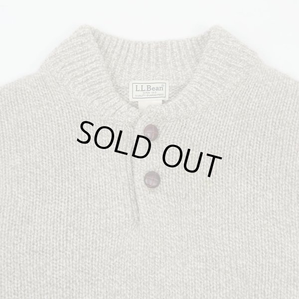 画像3: 00's L.L.Bean ヘンリーネック ラムウールニット (3)