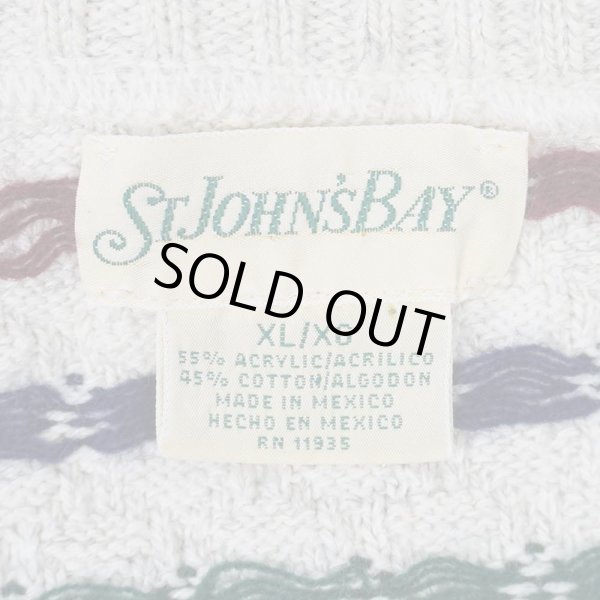 画像2: 90's ST JOHN'S BAY 総柄 コットンニット (2)